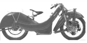 A black and white picture of a motorcycle.